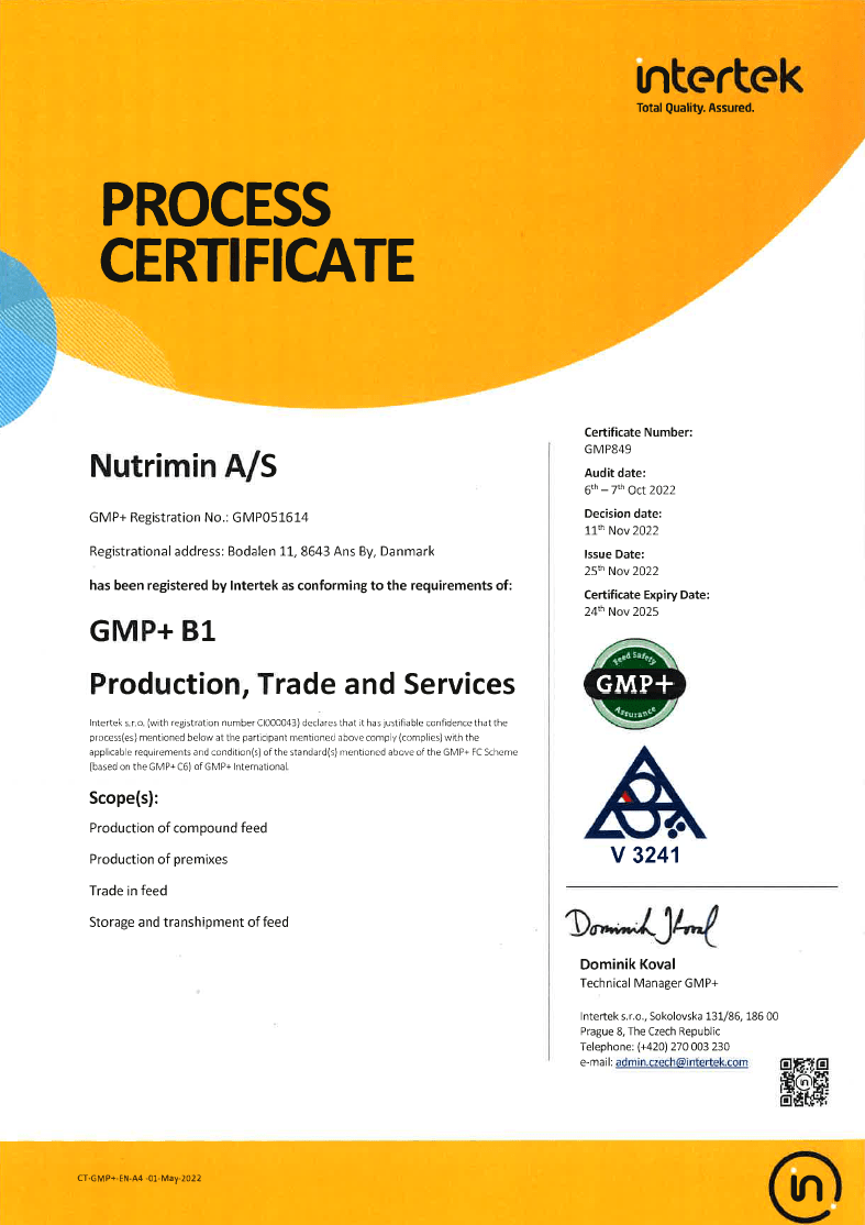 GMP+ certifikat